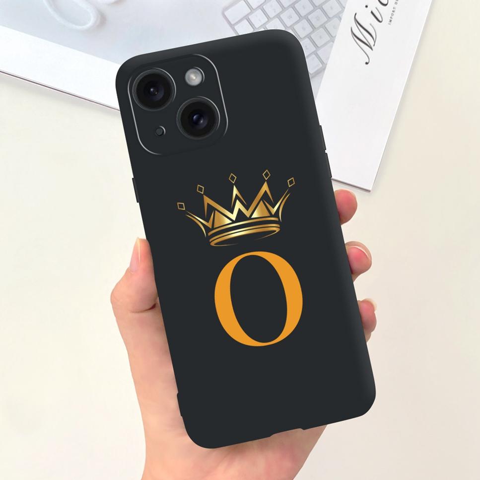 For Apple iPhone 15 15Pro 5G Case Fashion Letter Flower Luxury Crown Soft Silicone Cover For iPhone15+ 15Plus 15 Pro Max Bumper