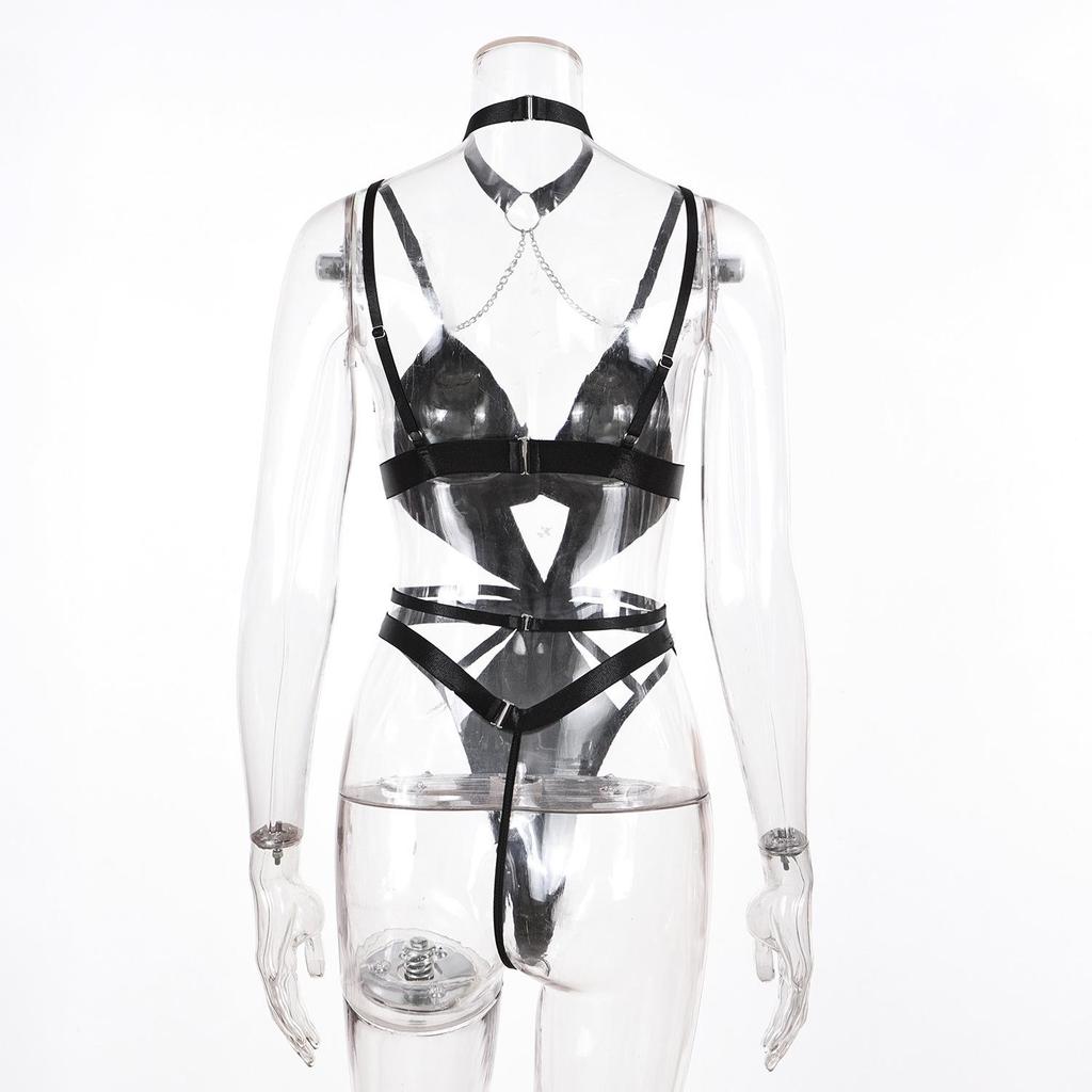 European and American Women's Underwire Shaping Bodysuit with Mesh Straps and Leg Rings - Anti-Sagging