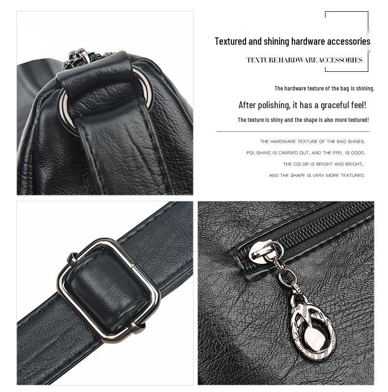 Women's 2025 Versatile PU Crossbody Bag: Fashionable, Multi-Pocket Shoulder Bag for Middle-Aged & Elderly Ladies