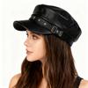 1pc Women Beret Cap with Black Star Embroidery,Solid Color Retro Hat,Korean Style Casual Flat Top Newsboy Hat for Outdoor,Travel