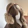 Bowknot Plush Ear Muffs for Cold Weather Fashion Ear Protective Ear Warmers Thick Furry Ear Muff for Women Skiing Hiking
