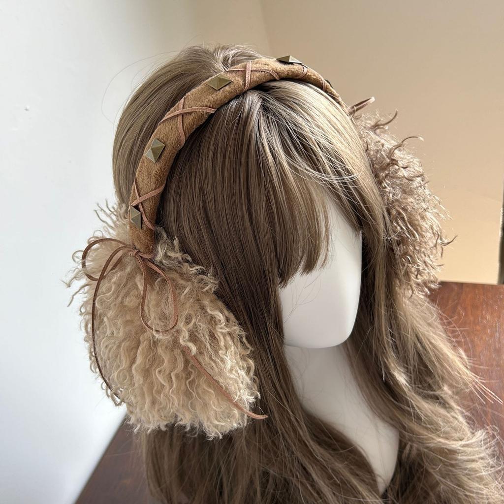 Bowknot Plush Ear Muffs for Cold Weather Fashion Ear Protective Ear Warmers Thick Furry Ear Muff for Women Skiing Hiking