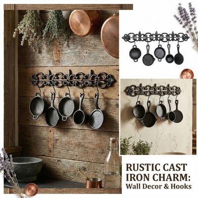 Vintage Iron Kitchen Five-piece Wall Decoration For Balcony, Patio, And Home.