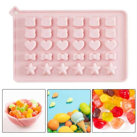 Silicone Candy Mold Gummies Molds Trays Easy Demold Clean Versatile Chocolate Making Mold for Home Kitchen Restaurant Bakery
