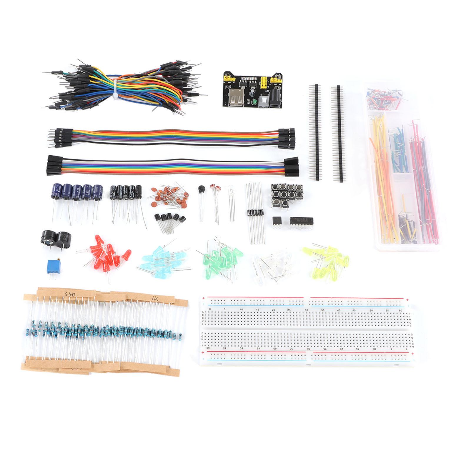 

Electronics Kit Starter Fun Assortment Development Component with 830 Hole Breadboard for R3