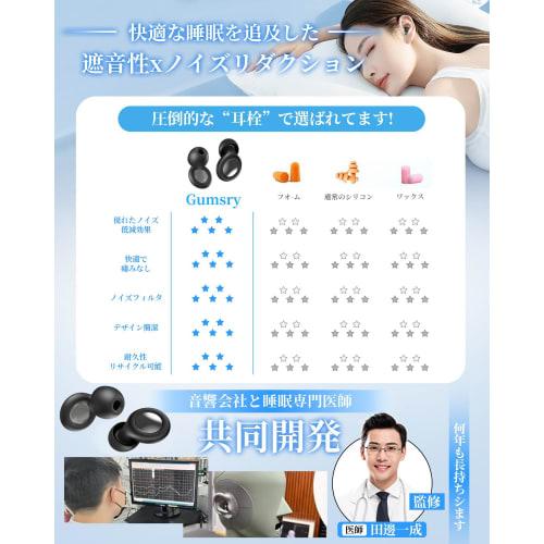 Gumsry Earplugs, Developed in Collaboration with Sleep Specialists, Completely Blocks Snoring, Noise Cancelling, 55dB Noise Reduction, Comfortable Sle