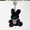 Söt Liten Kanin Nyckelring med Pärlor Pärlbeströdd Hjärta Hänge Nischad Stil Nyckelringar Väska Ryggsäck Dekoration för Flickor