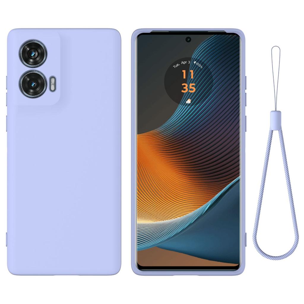 For Motorola Edge 50 Fusion 5G Case with Hand Strap Liquid Silicone Phone Cover
