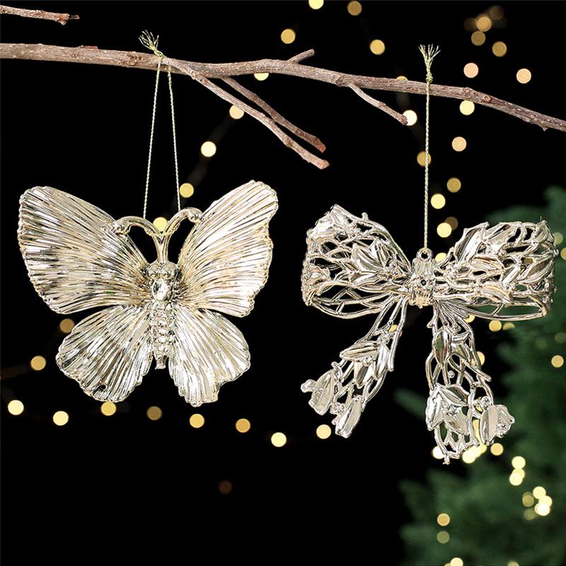 1PC Plastic Gifts Elk Holiday Butterfly Christmas Tree Ornaments Party Multiple Options Available