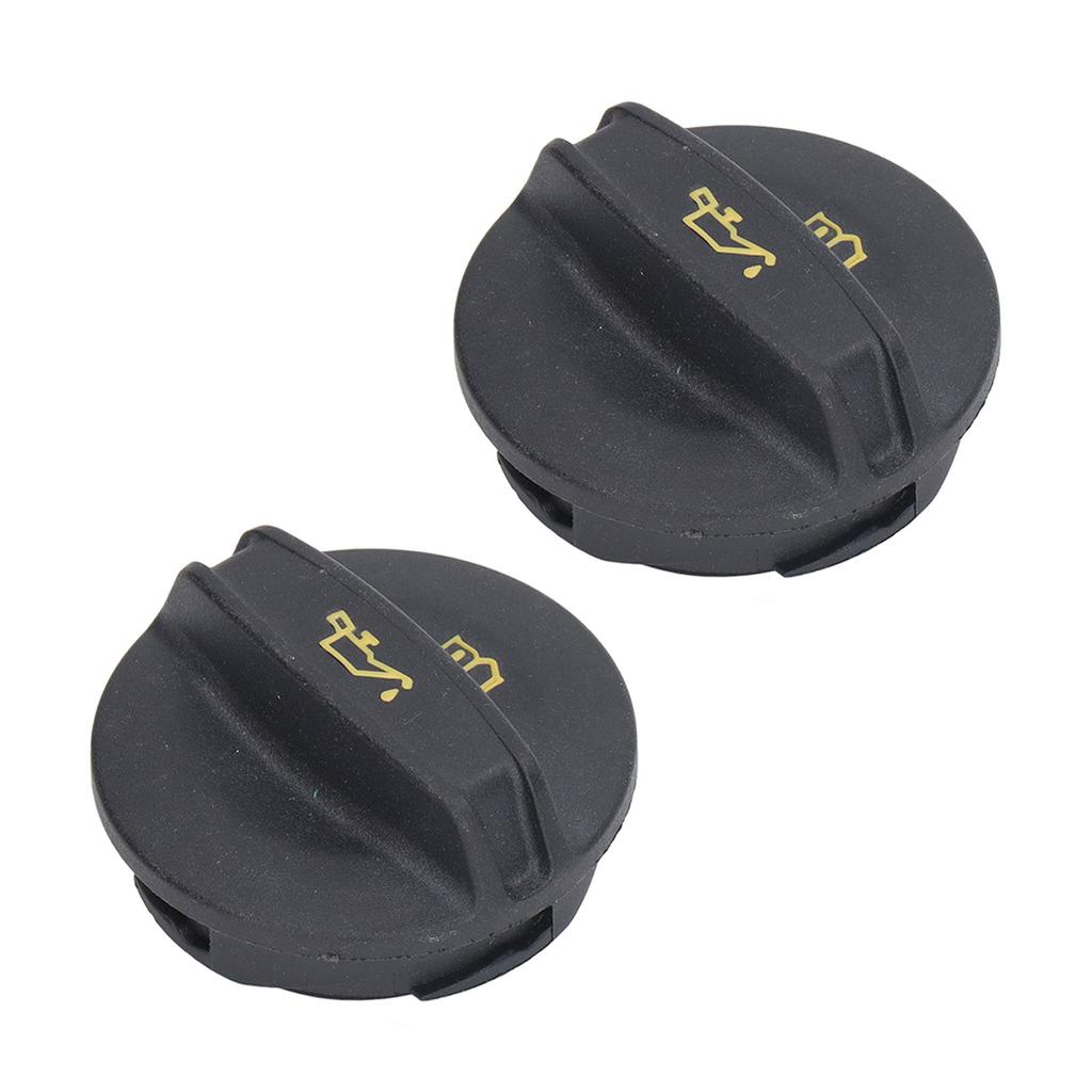 2Pcs Tank Cover Oil Filler Cap Black ABS 06K103485A for CC 1.8L 2.0L Engines 2012‑2017