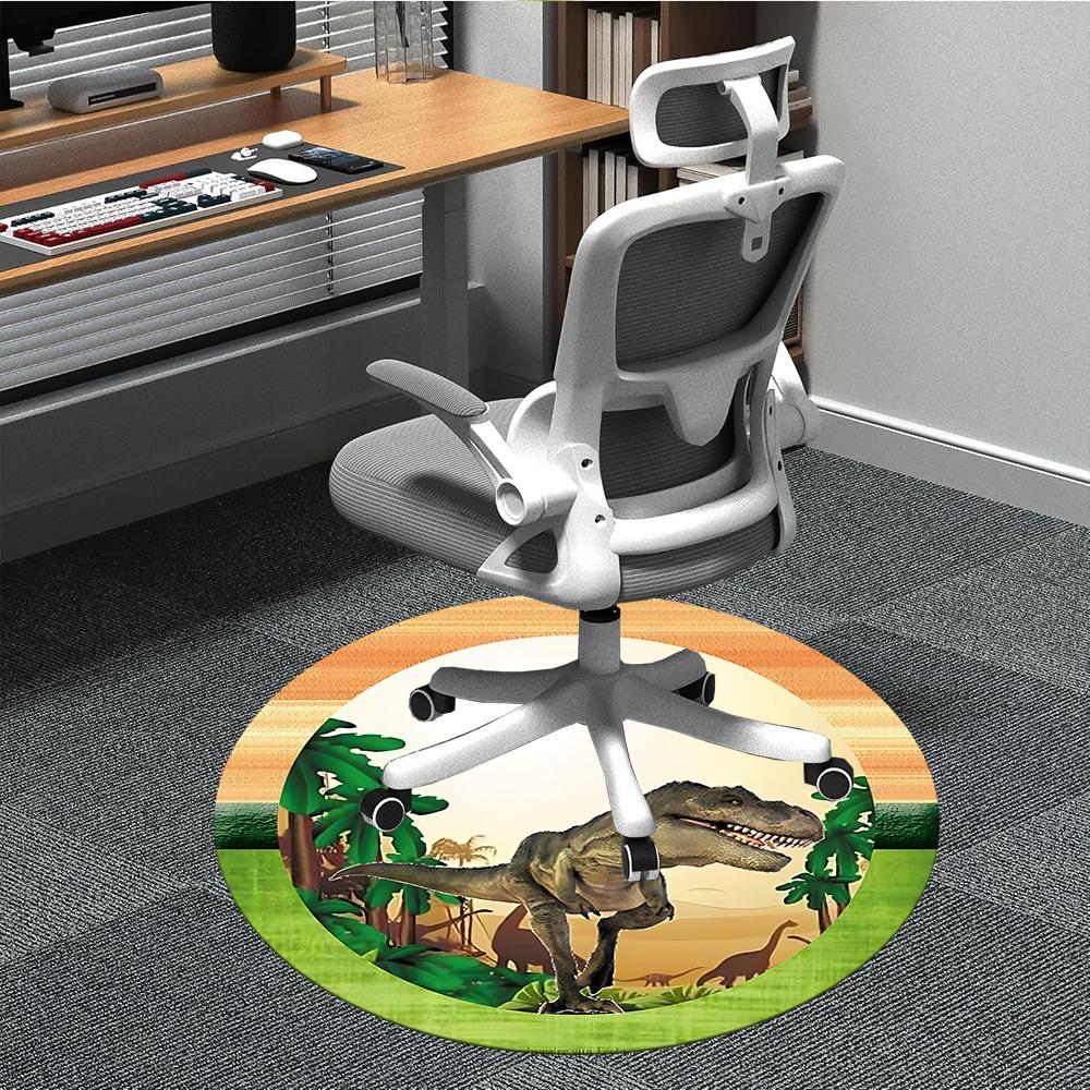 

1pc Dinosaur Theme Chair Carpet for Office, Non-slip, Soft and Durable Leisure Rug, Perfect for Office, Living Room yy251103100 80cm by 80cm