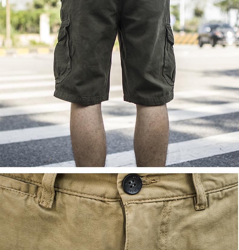 2025 Summer Men's Multi-Pocket Cargo Shorts - Trendy Japanese Style, Versatile Mid-Length Casual Outerwear