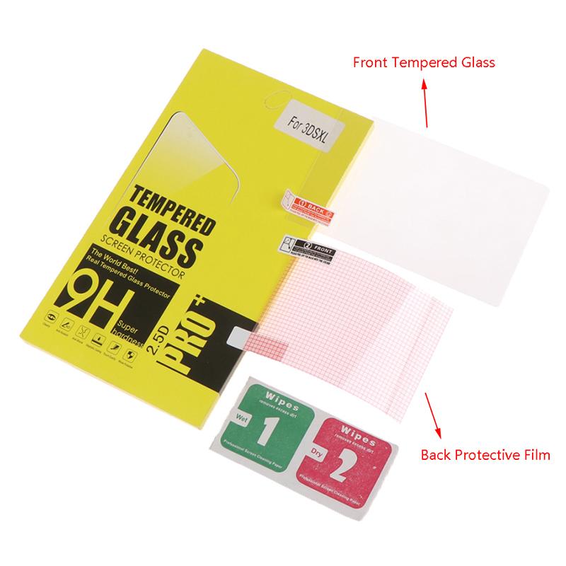 3Ds Xl/Ll Tempered Glass+Back Clear Screen Protector Cover For Nintendo Screen