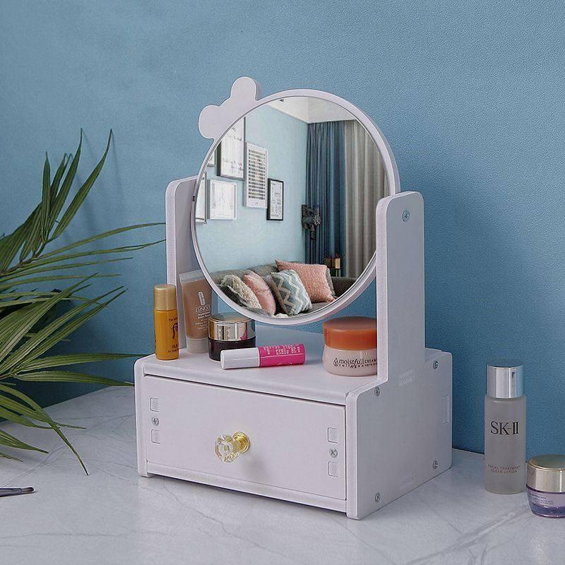Yuzhuxun Square Desktop Makeup Mirror with Drawer