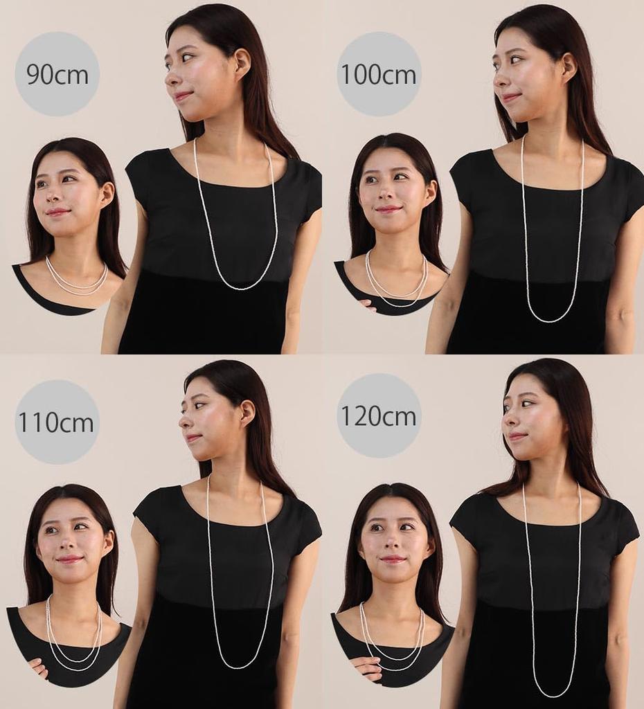 [VOTRE COUTURE] Baby Pearl Long Necklace, Grand Premium Pearl Necklace, 50cm, 3mm, Women's, White x Silver, 10-Year Brand Warranty
