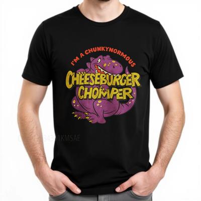 Daily Wear Summer Man Tshirt Im A Chunkynormous Cheeseburger Chomper Short Sleeve Soft ONeck Tops Summer Cotton Men Tshirt