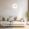 Modern Minimalist White Pattern Wooden Wall Clock for Bedroom, , Home Decoration, Silent Quartz Clock, ,  (No Battery)