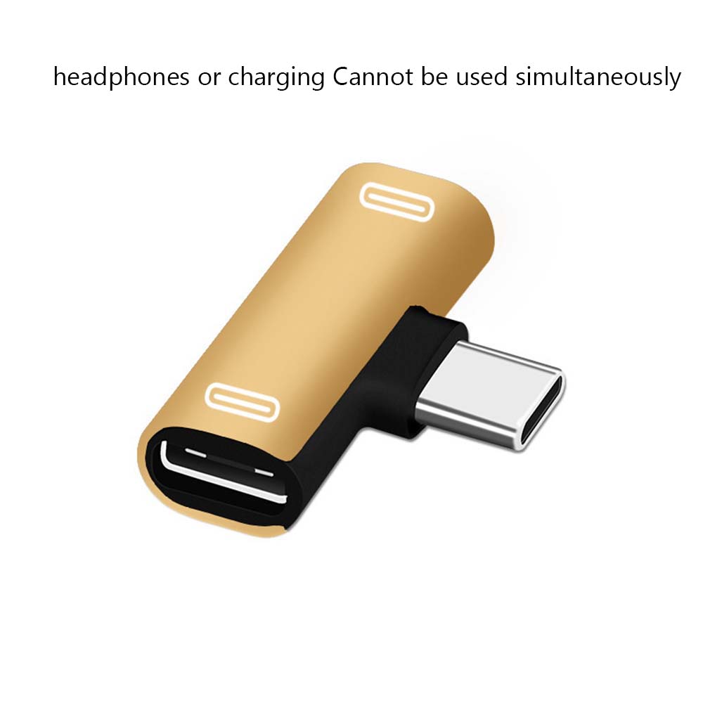 USB C Splitter Type C Male To Dual Type C Female Earphones Charger Adapter Splitter Converter