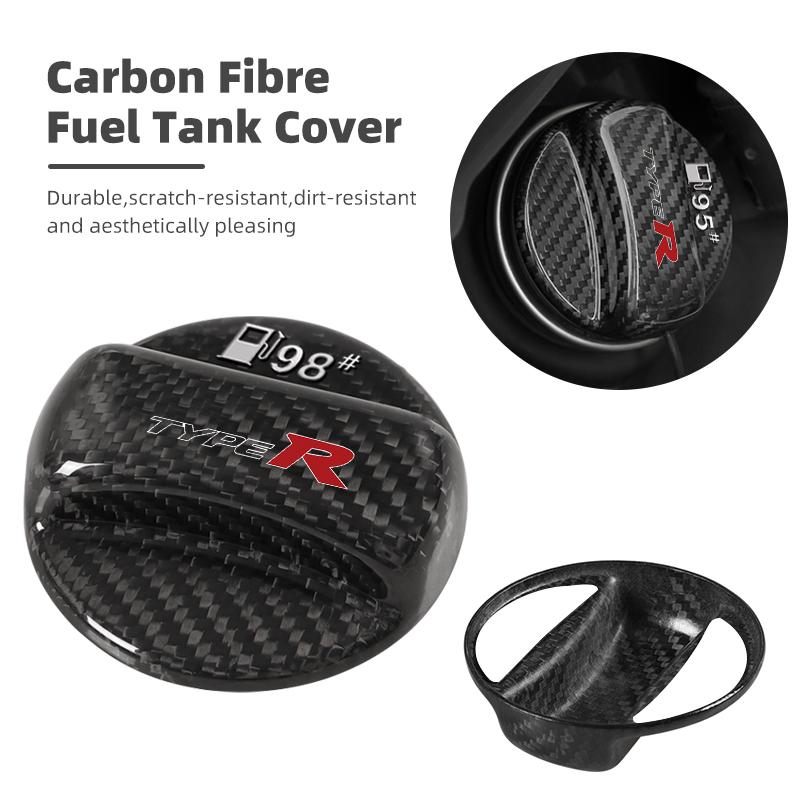 APP1 Car Logo Fuel Tank Cap Real Carbon Fibre Fuel Tank Cover Accessories For Honda TypeR Accord Civic CRV Jazz Fit HRV Vezel Odyssey
