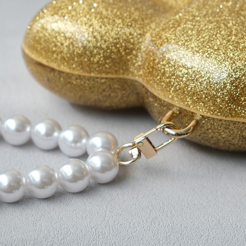 New Trendy Bags Fashion Women Handbags Gold Elegant Acrylic Luxury Party Prom Evening Bag Woman Wedding Cute Box Clutch Purse