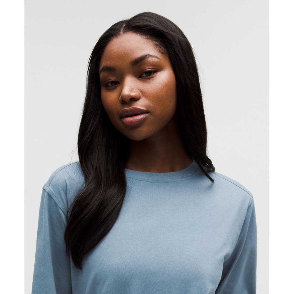 Lululemon All Yours Organic Cotton Long Sleeve Shirt Steel Blue