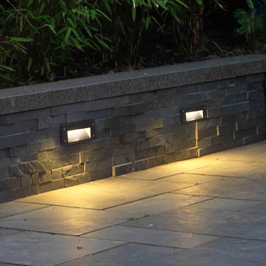 Thrisdar Waterproof LED Wall Light Led Step Stair Lights Outdoor LED Footlight Recessed Corner Lamp Exterior Garden Night Light