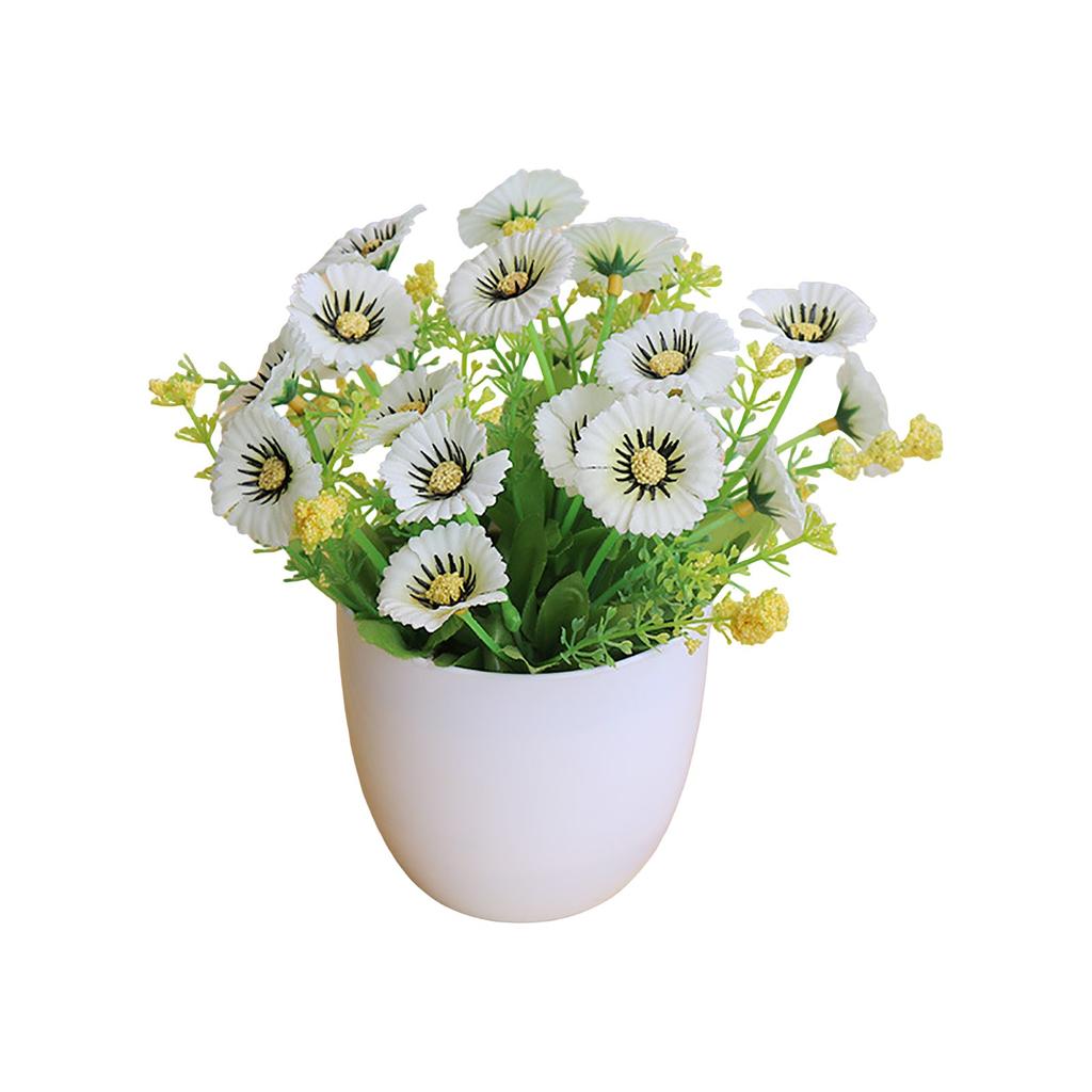 Artificial Money Chrysanthemum Plant Home Decor Faux Flower Pot Indoor Outdoor Decorative Arrangement Table Centerpiece Gift