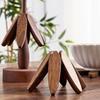 1 Set Christmas Tree Coaster with Base 3 Layers Tree Shape Wooden Trivet Anti-scald Heat Resistant Countertop Pot Pan Coffee Tea Cup Holder