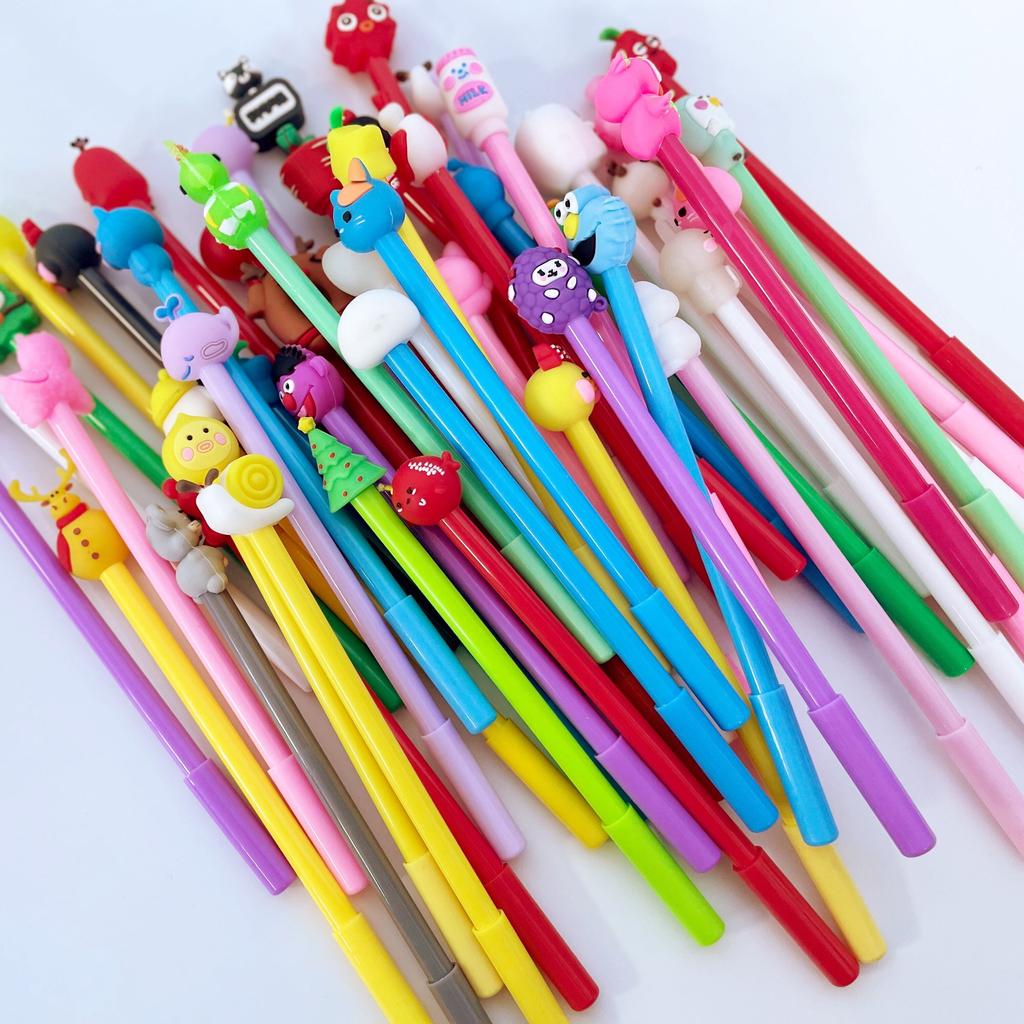 10 Stylos Gel Anti-stress à Presser - Design Mignon Dessin Animé, Portable | Fournitures Scolaires Et Bureau