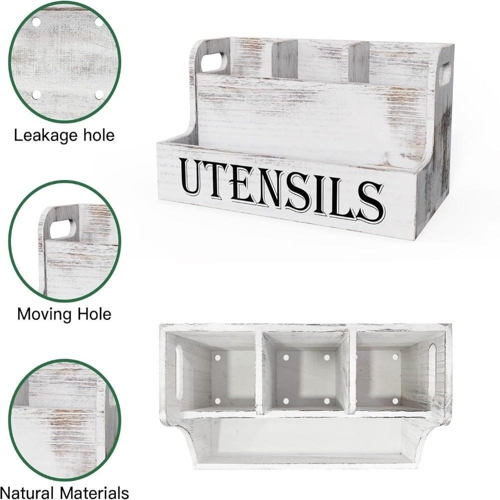 Space Saving Spoon Fork Storage Box Wooden Cutlery Storage Box Tableware Storage Rack  Living Room