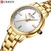 CURREN 9094 Women's Quartz Watch, Small Dial, Steel Band, Rhinestone Inlaid, Korean Fashion Style.