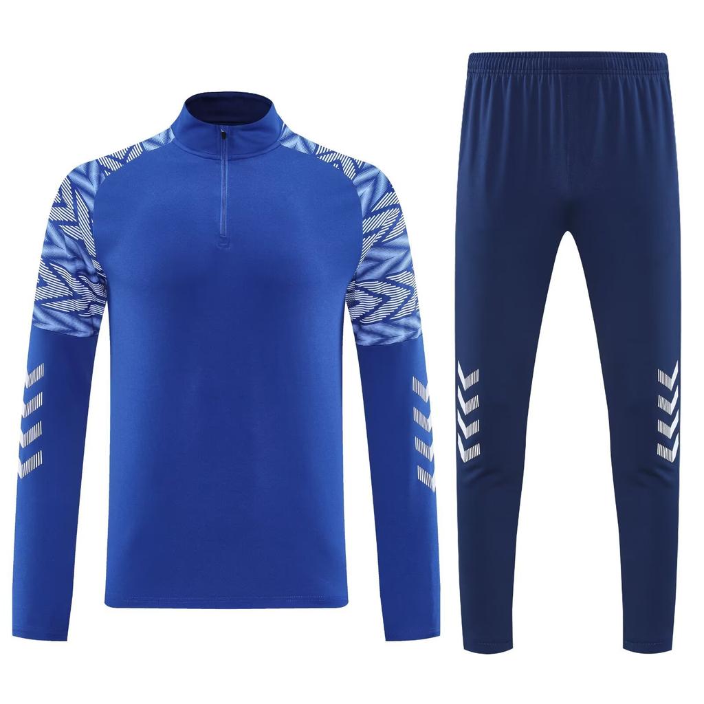 Light Plate Half Zipper Casual Sportswear Basic Trousers Football Training Suit Set