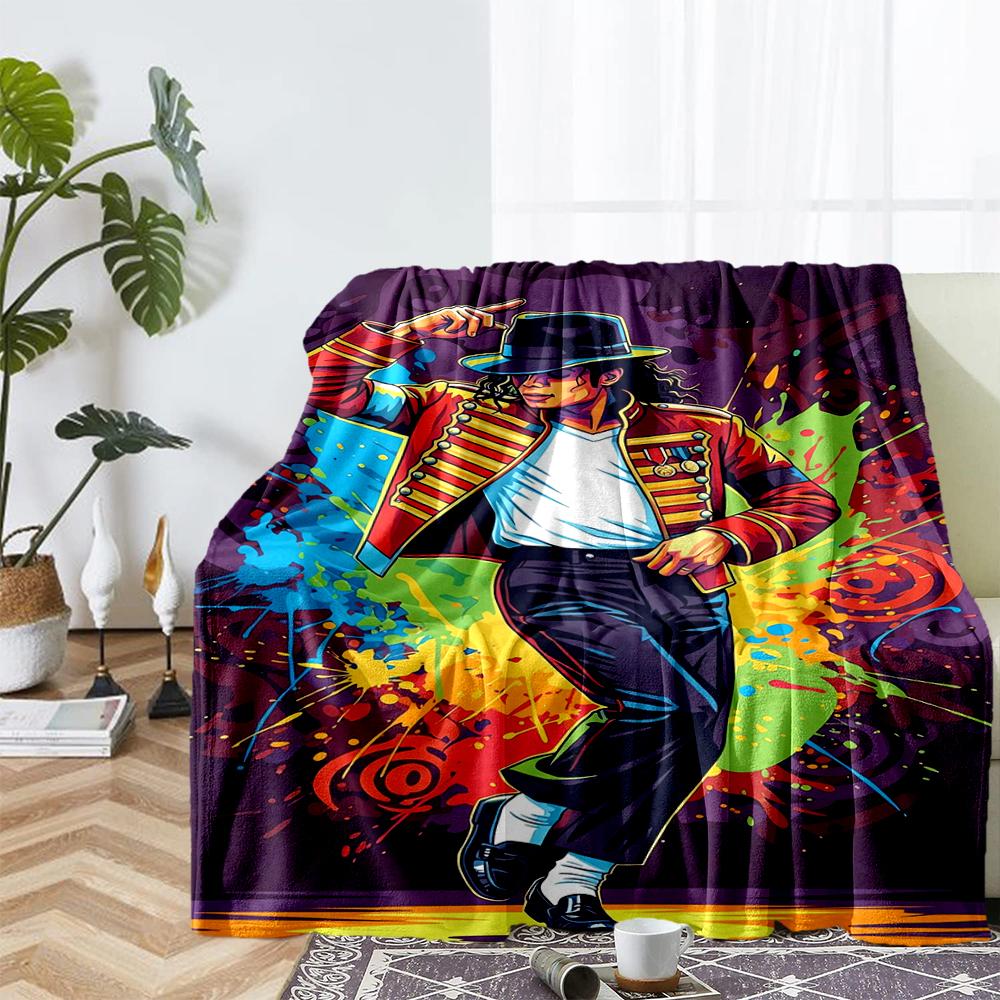 Michael Jackson Theme Printed Blanket - Perfect for Couch, Bed, Travel & Outdoor Use | Machine Washable, Cozy & Durable.