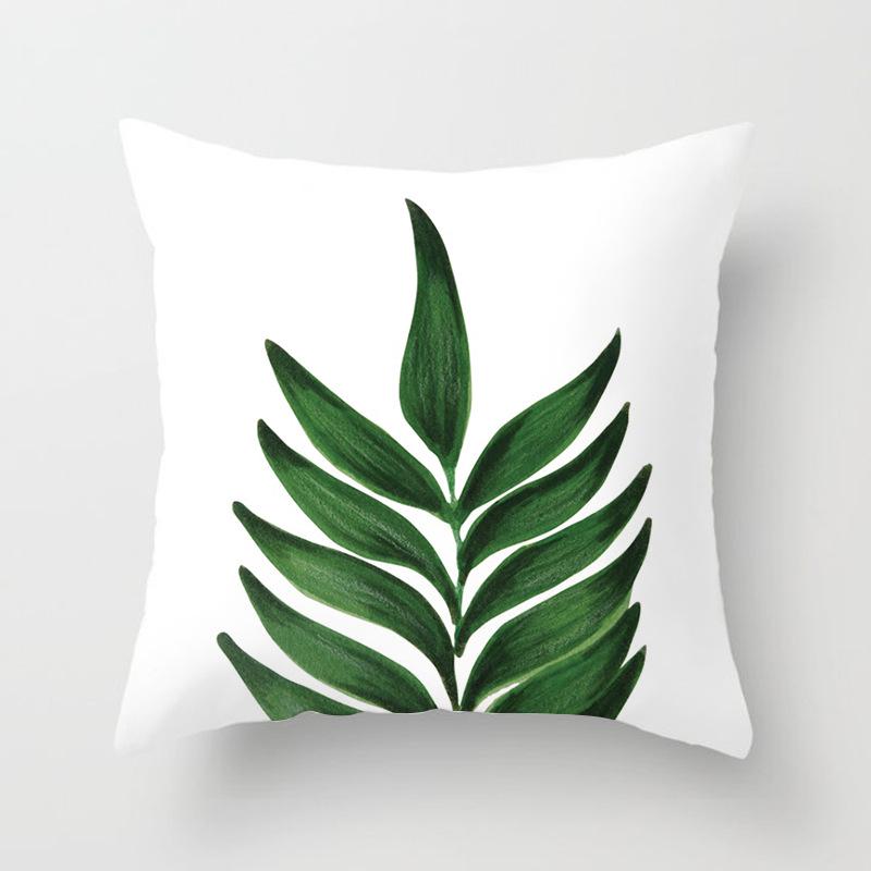 Ins Small Fresh Plant Car Sofa Pillow Cushion Cover Office Printed Lumbar Cushion Home Supplies