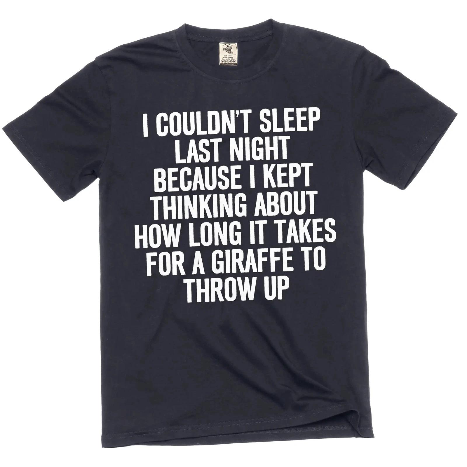 Men s Giraffe Throw Up Graphic T-Shirt – Funny Sleep Talking Tee S