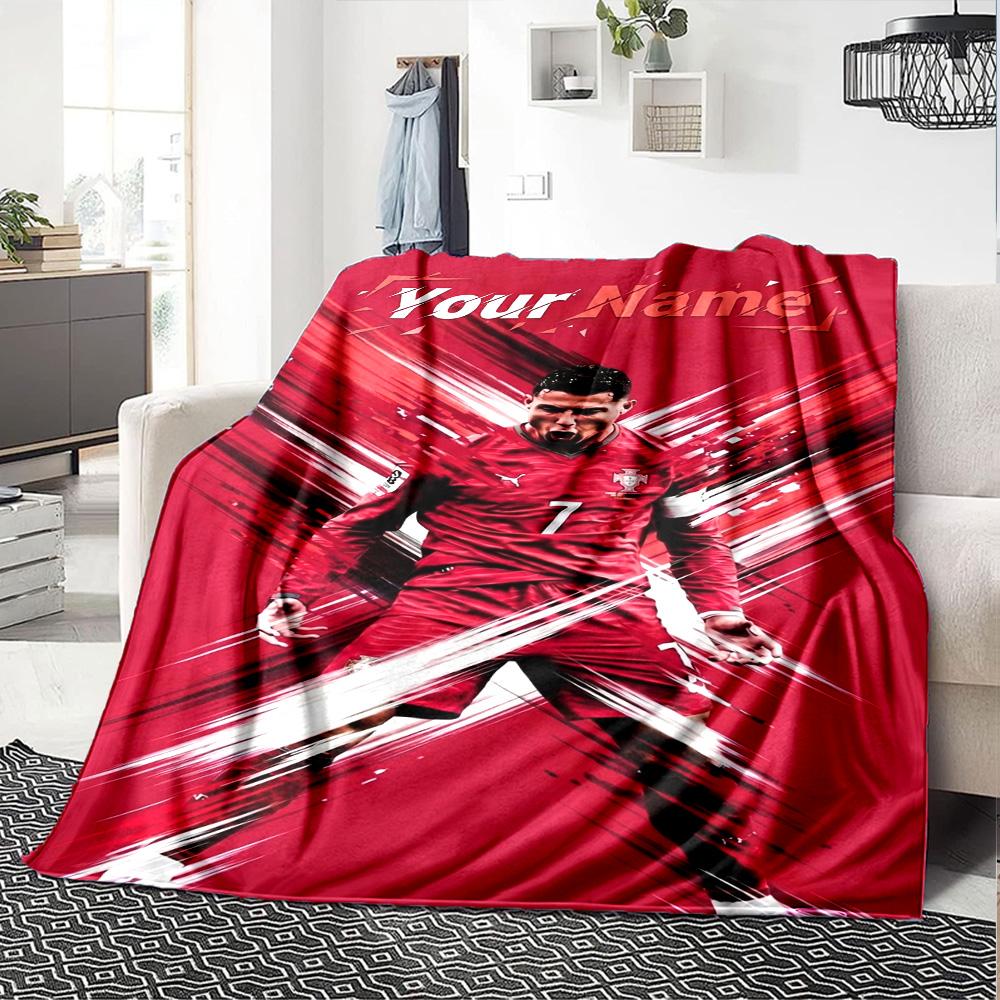 Cristiano Ronaldo (78) Personalized Name Blanket Throw Personalized Blanket Soft & Cozy Great for Chair Living Room Picnics Bed All-Season Use