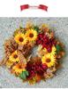 Autumn Harvest Sunflower & Maple Leaf Wreath for Thanksgiving Doorway Decoration