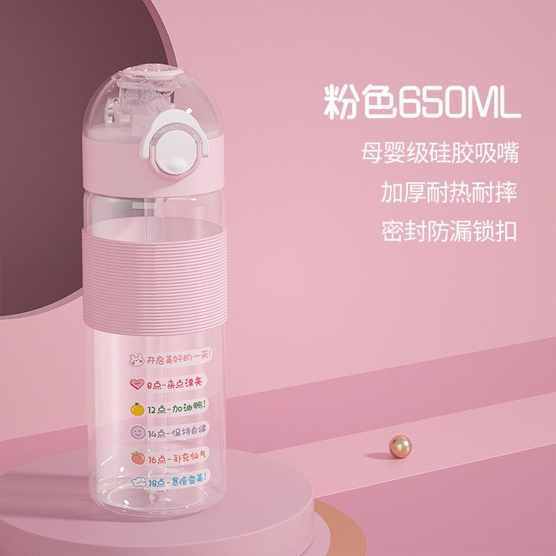 Water Bottle Food Grade PC Student Straw Cup Simple Easy Plastic Cup Small Gift Cup Portable