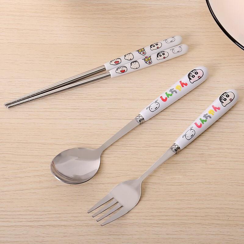 ZISIZ Stainless Steel Portable Cutlery Set (Spoon, Fork, Chopsticks)