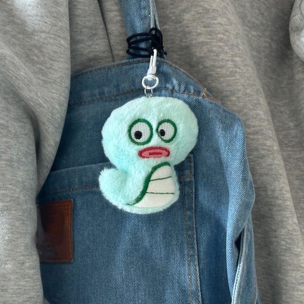 Large Eyed Snake Hanging Ornament Lightweight and Portable Plush Snake Keychain Charm with Big Eyes for Daily Wear