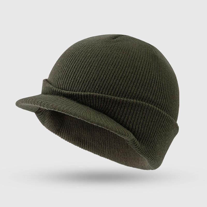 Unisex Warm Knitted Hats 2025 Fashion Thicken Fur Lined Soft Beanie Cap with Brim Thick Winter Knitted Hat for Men Women