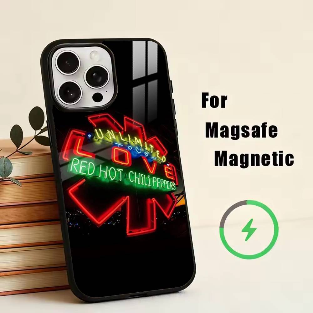 R-Red Hot Chili Peppers Phone Case For iPhone17,16,15,14,13,12,11 Plus,Pro Magnetic For Magsafe Wireless Charging