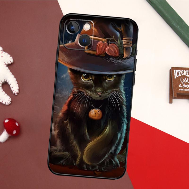 Witch Cat Case For iPhone 16 Pro Max 14 13 12 11 15 17 Pro Max mini 15 16 Plus 16e 17 Air Back Cover