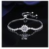 925 Silver Bracelet moissanite sunflower bracelet two carats hand jewelry women pull-out