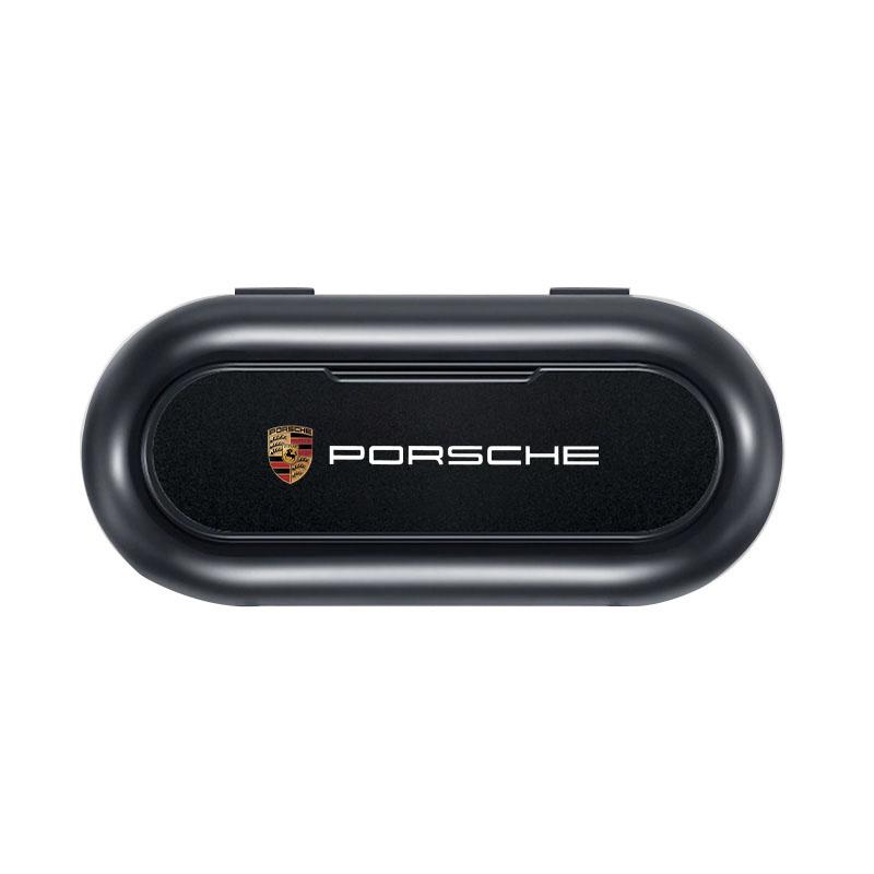 

1 шт. Автомобильный солнцезащитный козырек Органайзер-держатель для хранения очков Аксессуары Для Porsche Boxster Cayenne Panamera Macan Cayman 911 918 996 917 991 чёрный