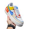 Women's AF1 Shadow Macaron Deconstructed Patchwork Sneakers - Thick Sole, Height-Enhancing, Versatile White Shoes