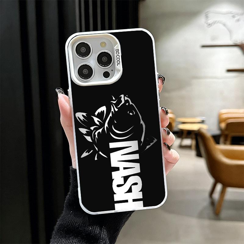 

Nash Fishing Fish Mark Soft Phone Case for iPhone 15 16 17 Pro Max 17Air 16E 14 Plus 13 12 Mini Shockproof Cover Back Shell iPhone 12 Pro