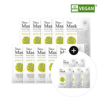 Tägliche Routine/Erfrischende Poren Sieben Tage Maske Grüner Tee S 10 Blatt + 5 Blatt Aktion