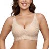 Coppa Gelatina Stampa Leopardo Scollatura a V Profonda Senza Cuciture Senza Ferretto Taglie Forti Comfort Intimo per Donne Uso Quotidiano