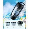Electric Shaker Bottle 650ml Rechargeable Powerful with Powder Compartment for Smooth Protein Shakes Supplement Storage